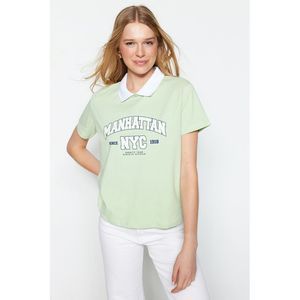 NWT Trendyol Women Regular fit Shirt collar Knit T-Shirt